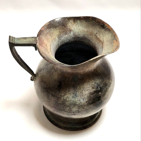 Antique Pewter Silver Pitcher - Picture 2 of 13